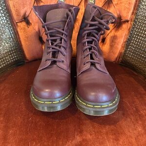 Dr. Martens Dark Red Leather Boots